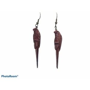 Red Parrot Hook Earrings
